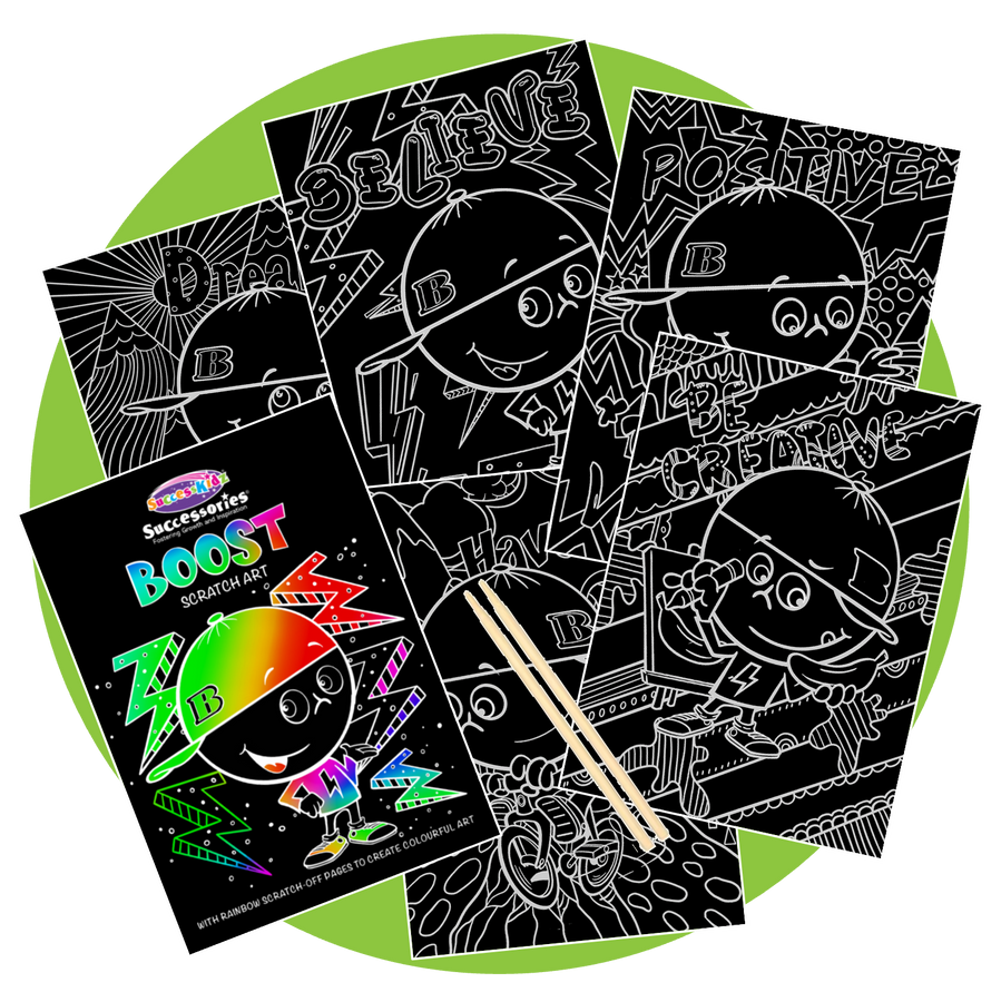 Boost Rainbow Scratch Art <br> 12 Piece Kit